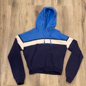 cropped multi coloured hoodie